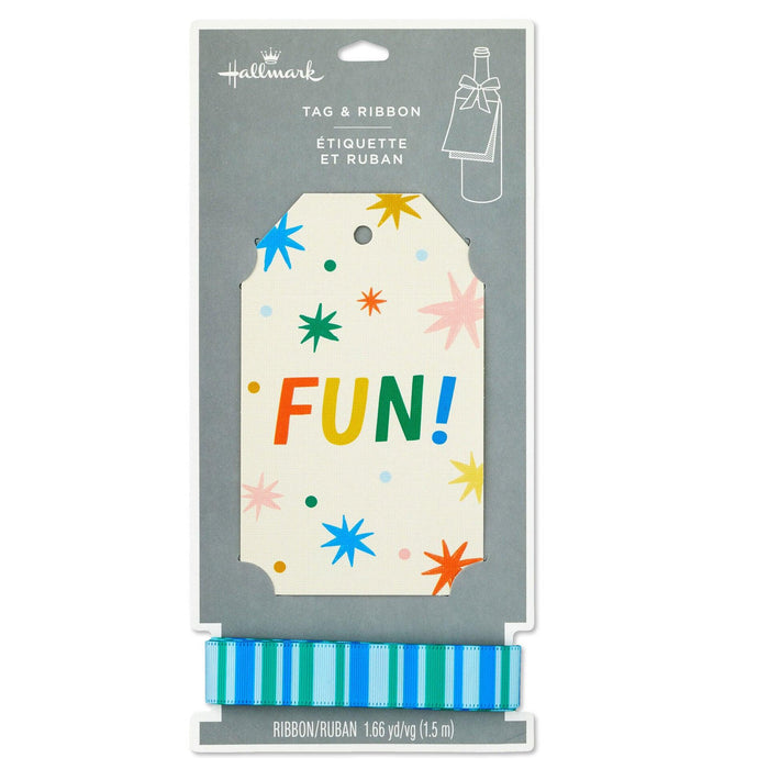 "Hallmark : Fun! Large Gift Tag and Ribbon Set -"
