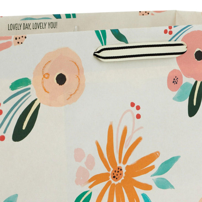 "Hallmark : 15\" Dainty Floral Extra-Deep Gift Bag -"