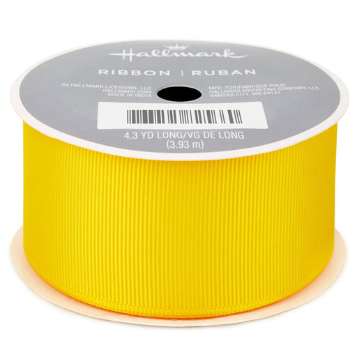 "Hallmark : 1.5\" Yellow Grosgrain Ribbon, 12.9' -"
