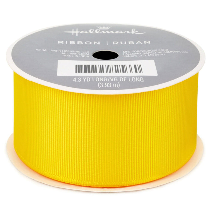 "Hallmark : 1.5\" Yellow Grosgrain Ribbon, 12.9' -"