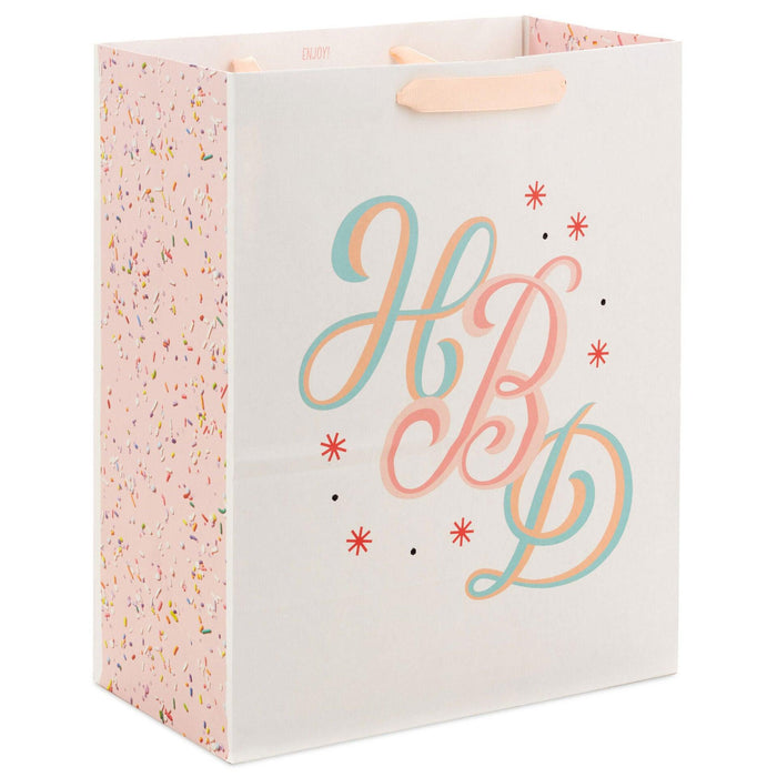 "Hallmark : 13\" Pastel HBD Large Gift Bag -"