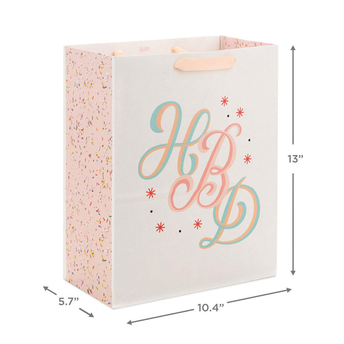"Hallmark : 13\" Pastel HBD Large Gift Bag -"