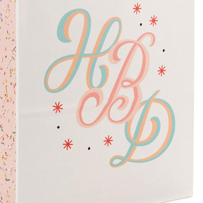 "Hallmark : 13\" Pastel HBD Large Gift Bag -"