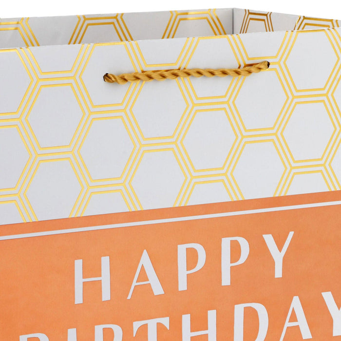 "Hallmark : 13\" Happy Birthday Hexagons Large Gift Bag -"