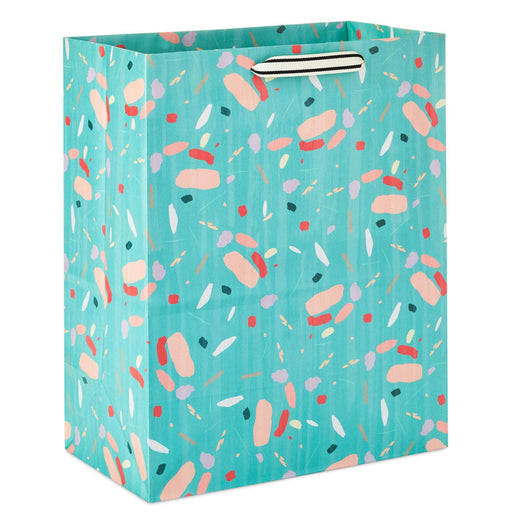 "Hallmark : 13\" Colorful Terrazzo on Mint Large Gift Bag -"