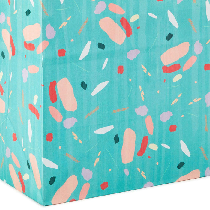 "Hallmark : 13\" Colorful Terrazzo on Mint Large Gift Bag -"