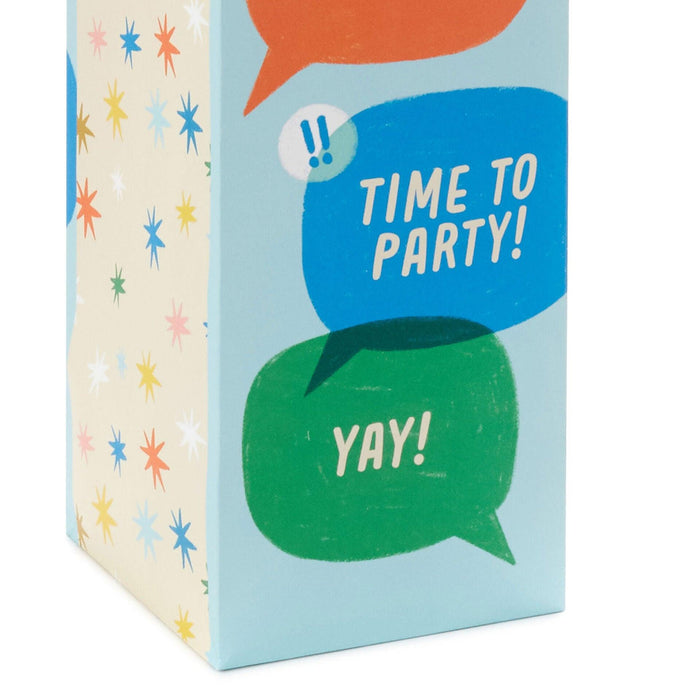 "Hallmark : 13\" Happy Birthday Word Bubbles Wine Gift Bag -"