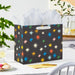 "Hallmark : 7.7\" Colorful Stars on Black Medium Horizontal Gift Bag -"