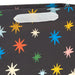 "Hallmark : 7.7\" Colorful Stars on Black Medium Horizontal Gift Bag -"