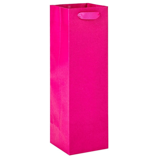 "Hallmark : 13\" Hot Pink Wine Gift Bag -"