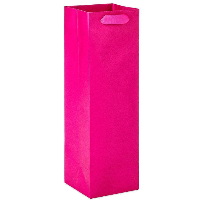 "Hallmark : 13\" Hot Pink Wine Gift Bag -"