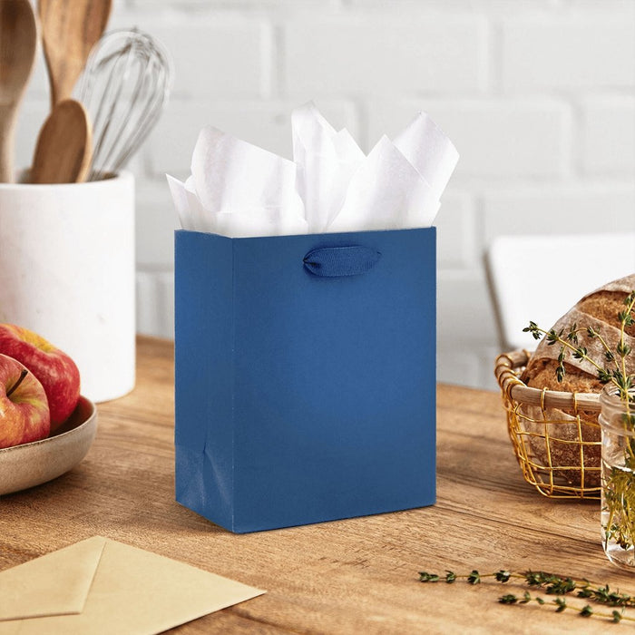 "Hallmark : 6.5\" Navy Small Gift Bag -"