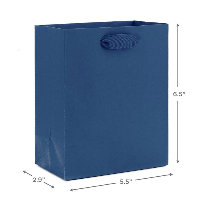 "Hallmark : 6.5\" Navy Small Gift Bag -"