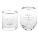 "Hallmark : Lowball and Stemless Wine Glass, Set of 2 -"