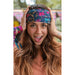 "Natural Life : Full Boho Bandeau Headband - Navy Wildflowers -"