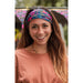 "Natural Life : Full Boho Bandeau Headband - Navy Wildflowers -"