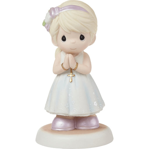 "Precious Moments : Blessings On Your First Communion Blonde Hair/Light Skin Girl Figurine -"