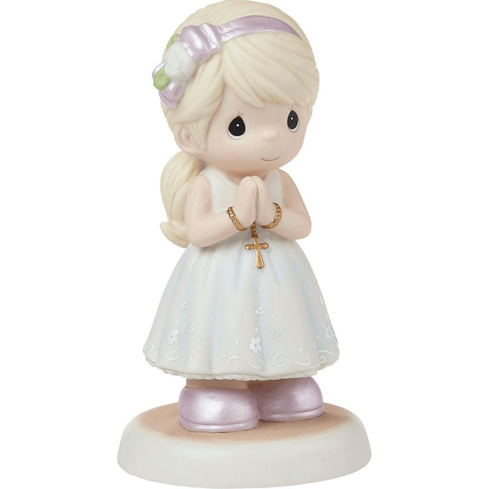 "Precious Moments : Blessings On Your First Communion Blonde Hair/Light Skin Girl Figurine -"