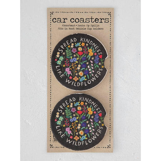 "Natural Life : Car Coasters, Set of 2 - Spread Kindness -"