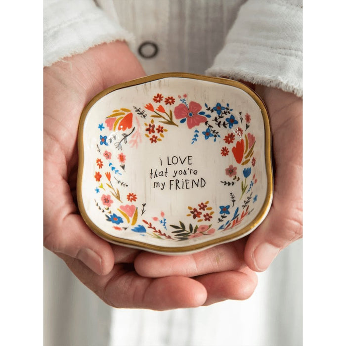 "Natural Life : Antiqued Trinket Bowl - Friend - Natural Life : Antiqued Trinket Bowl - Friend - Annies Hallmark and Gretchens Hallmark, Sister Stores"