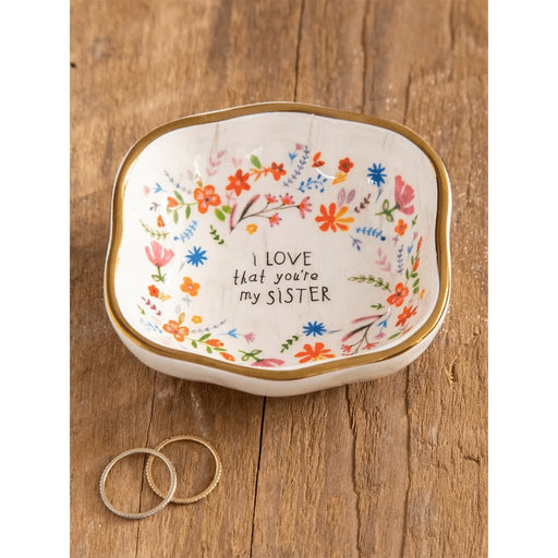 "Natural Life : Antiqued Trinket Bowl - Sister - Natural Life : Antiqued Trinket Bowl - Sister - Annies Hallmark and Gretchens Hallmark, Sister Stores"