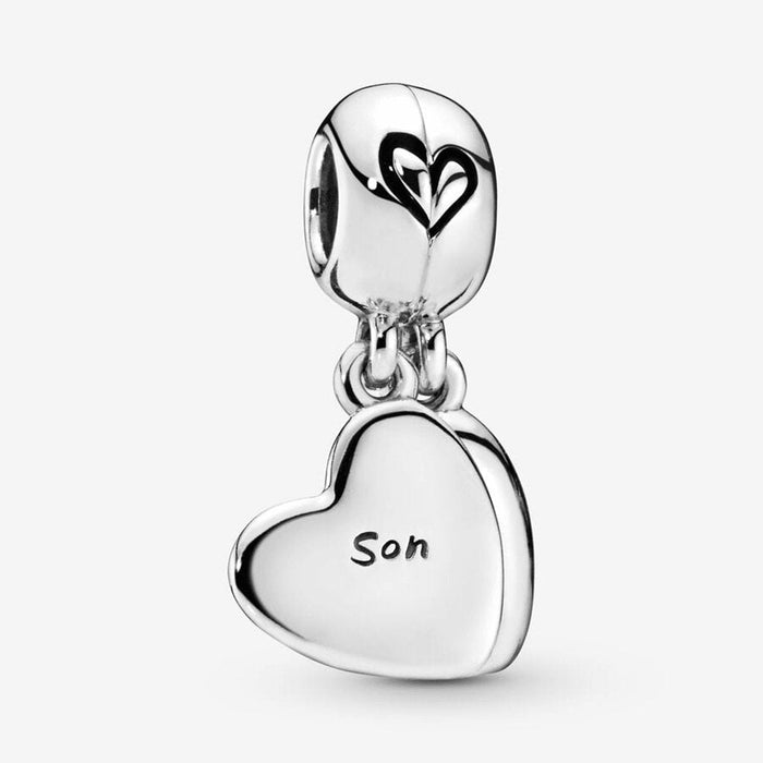"PANDORA : Mother & Son Heart Split Dangle Charm -"