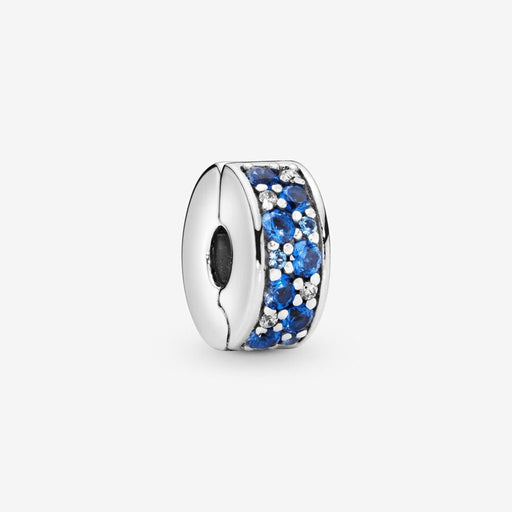 "PANDORA : Blue Pavé Clip Charm -"