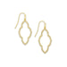 "Kendra Scott : Abbie Gold Small Open Frame Earrings in White Crystal -"