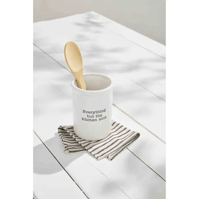 "Mud Pie : Utensil Holder And Towel Set -"