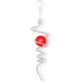 "Spinfinity : Spiral Tail-Silver/Red - Tail spinner Wind Spinner- Spinfinity Designs - Outdoor Decor- Decor"