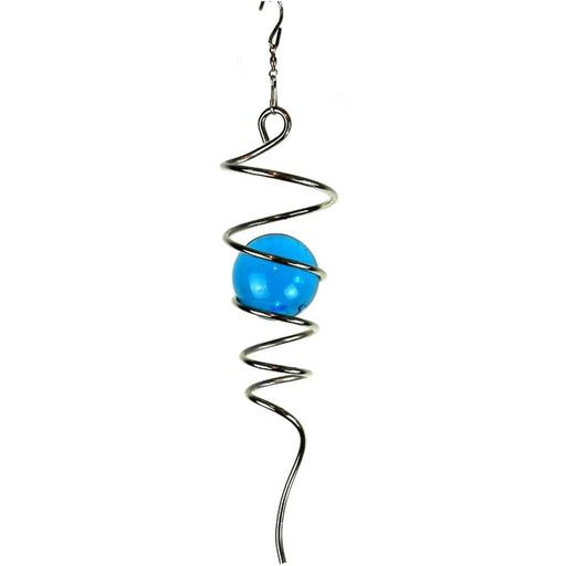 "Spinfinity : Spiral Tail-Silver/Aqua -Tail spinner Wind Spinner- Spinfinity Designs - Outdoor Decor- "