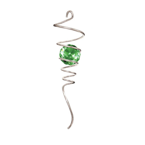 "Spinfinity : Spiral Tail-Silver/Green -Tail spinner Wind Spinner- Spinfinity Designs - Outdoor Decor- "