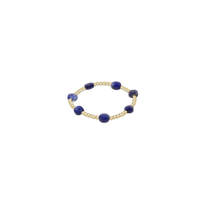 "Enewton Designer : Admire Gold 3mm Bead Bracelet - Gemstone in Lapis -"