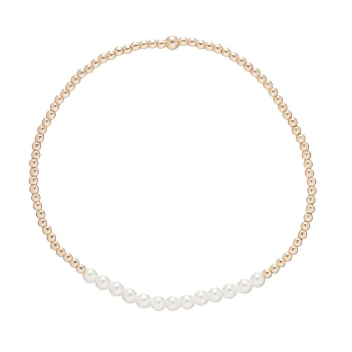 "Enewton Designer : Gold Bliss 2mm Bead Bracelet - Gemstone in Pearl -"