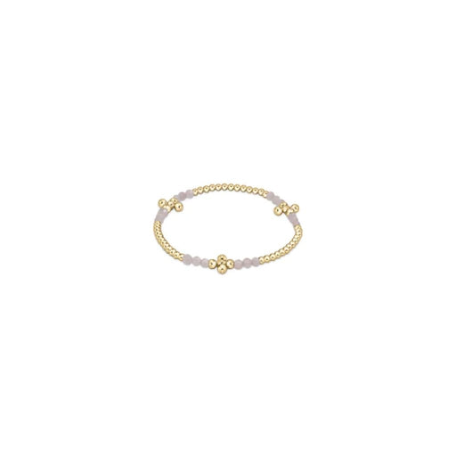 "Enewton Designer : Signature Cross Gold Bliss Pattern 2.5mm Bead Bracelet in Moonstone -"