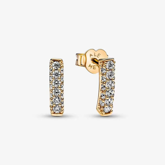 "PANDORA : Pandora Timeless Pavé Single-row Bar Stud Earrings -"