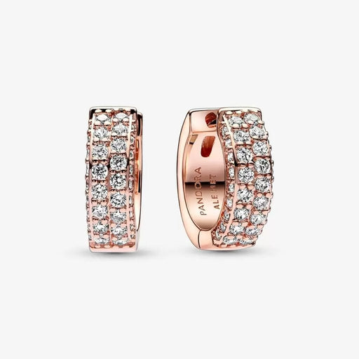 "PANDORA : Pandora Timeless Pavé Double-row Hoop Earrings -"