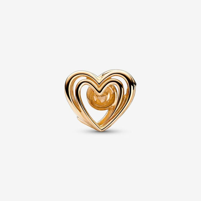 "PANDORA : Openwork Swirling Heart & Treated Freshwater Cultured Pearl Charm - PANDORA : Openwork Swirling Heart & Treated Freshwater Cultured Pearl Charm -"