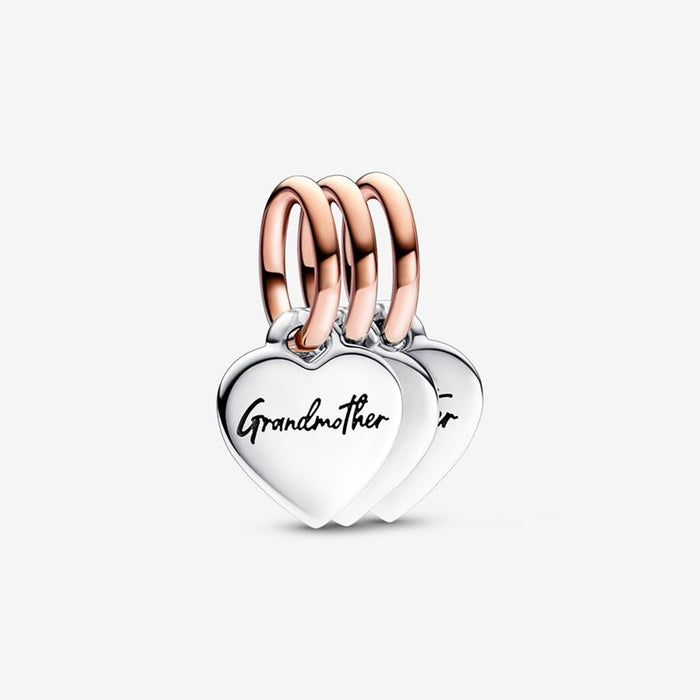 "PANDORA : Two-tone Splittable Family Generation of Hearts Triple Dangle Charm -"