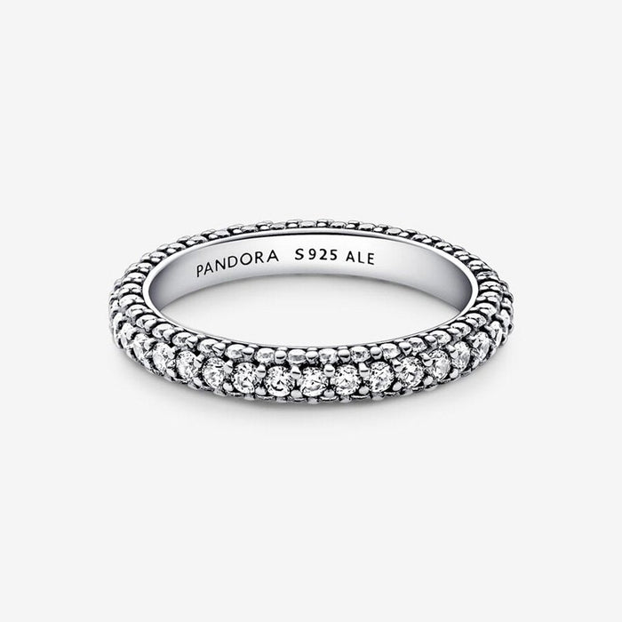 "PANDORA : Pandora Timeless Pavé Single-row Ring in Sterling Silver -"
