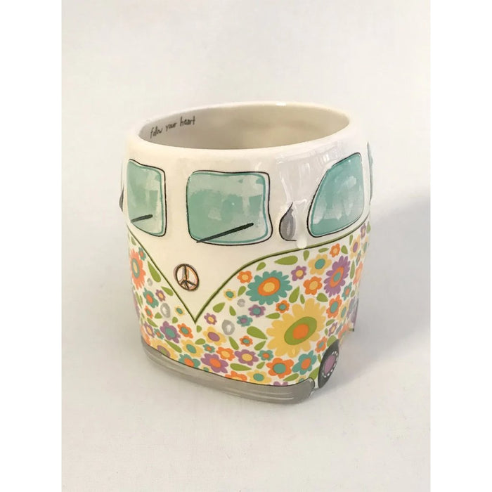 "Natural Life : Folk Art Coffee Mug - Yellow Van - Natural Life : Folk Art Coffee Mug - Yellow Van"