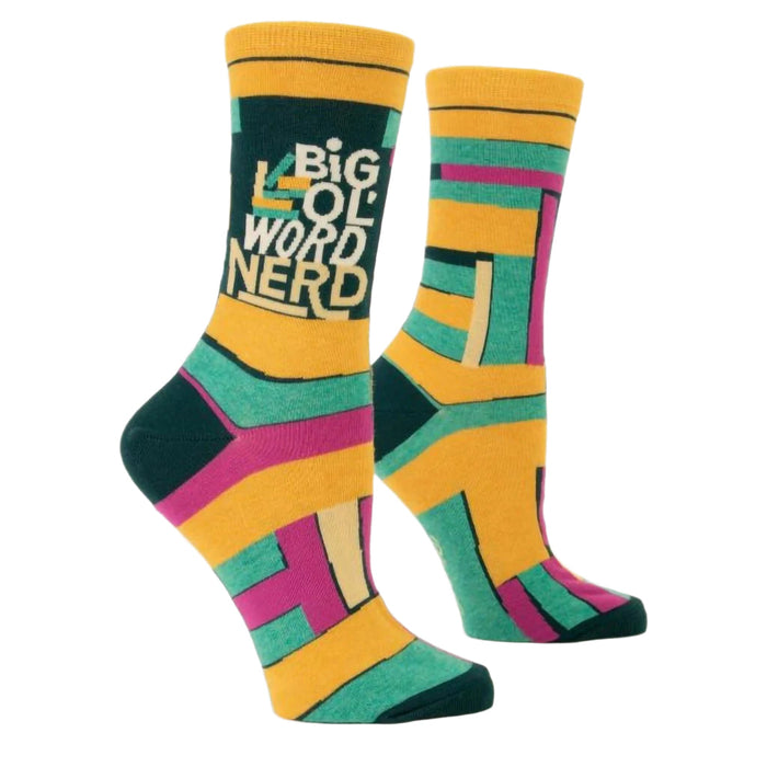 "Blue Q : Women's Crew Socks - \"Big Ol' Word Nerd\" - Blue Q : Women's Crew Socks - \"Big Ol' Word Nerd\""