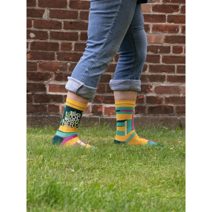 "Blue Q : Women's Crew Socks - \"Big Ol' Word Nerd\" - Blue Q : Women's Crew Socks - \"Big Ol' Word Nerd\""