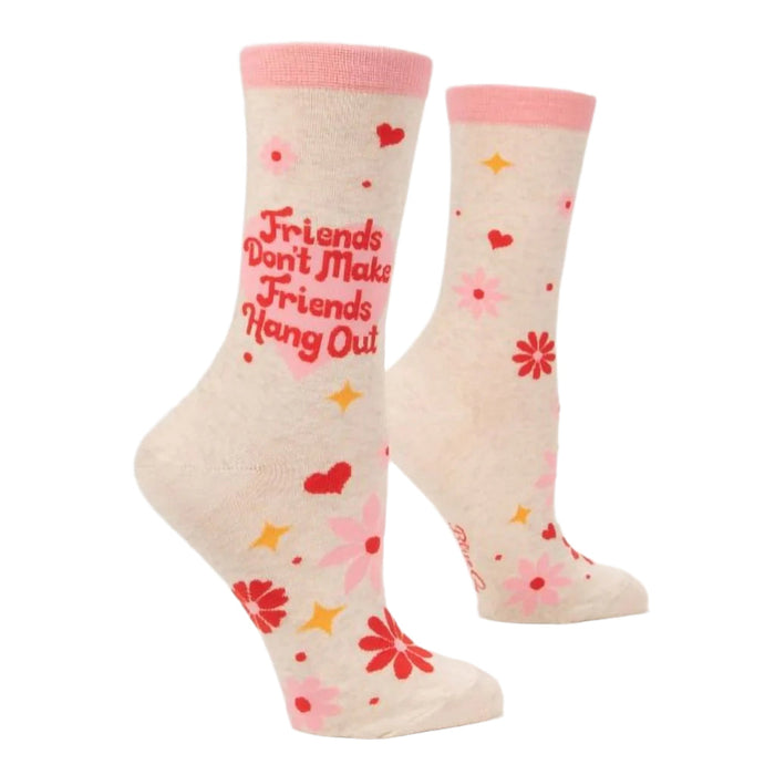 "Blue Q : Women's Crew Socks - \"Friends Don't Make Friends Hang Out\" - Blue Q : Women's Crew Socks - \"Friends Don't Make Friends Hang Out\""