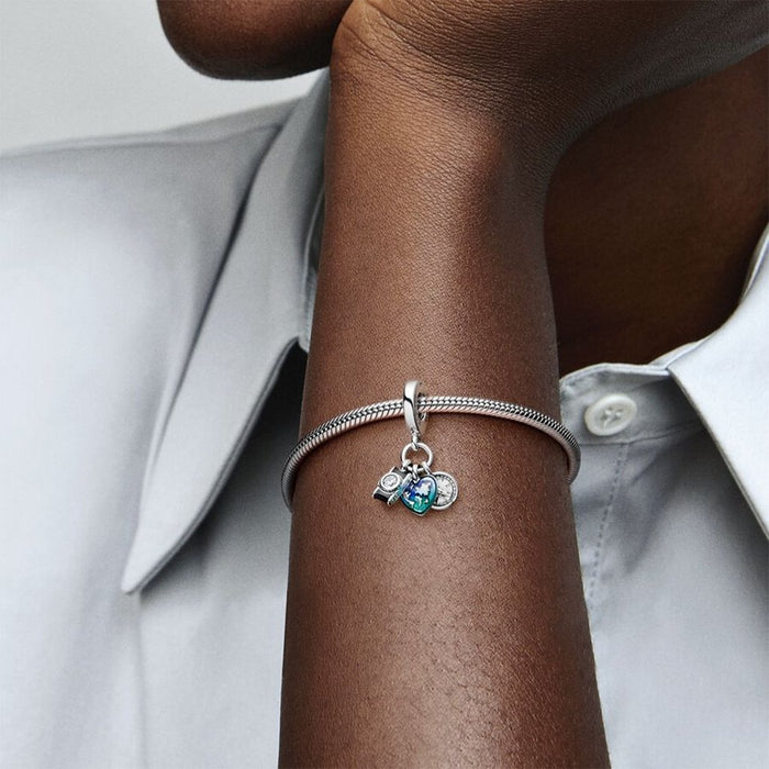 pandora charm zelt PANDORA : Camera, Heart & Compass Triple Dangle Charm