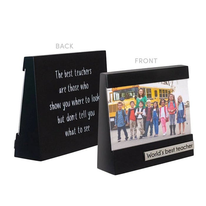 "Malden : World's Best Teacher Wedge Picture Frame with Sentiment - 4\"x6\" - Malden : World's Best Teacher Wedge Picture Frame with Sentiment - 4\"x6\""