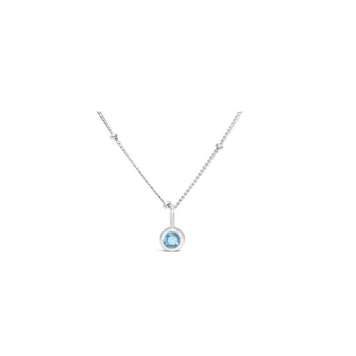 "Stia : Aquamarine CZ Birthstone Necklace (March) - Stia : Aquamarine CZ Birthstone Necklace (March)"