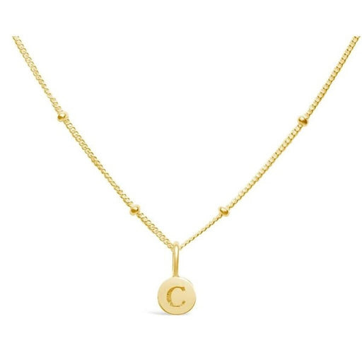 "Stia : Love Letter \"C\" Mini Disk Necklace in Gold - Stia : Love Letter \"C\" Mini Disk Necklace in Gold"