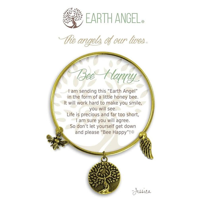 "Earth Angel : Bee Happy Charm Bracelet in Brass - Earth Angel : Bee Happy Charm Bracelet in Brass"