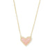 "Kendra Scott : Ari Heart Gold Pendant Necklace in Rose Quartz - Kendra Scott : Ari Heart Gold Pendant Necklace in Rose Quartz"